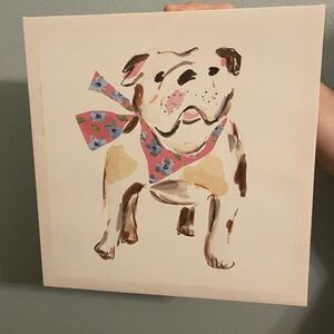 Charming Bulldog Canvas Art - Cream and Brown
